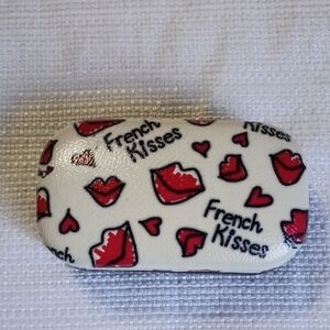 Brighton French Kisses Lip Print Glasses Case - Red and White